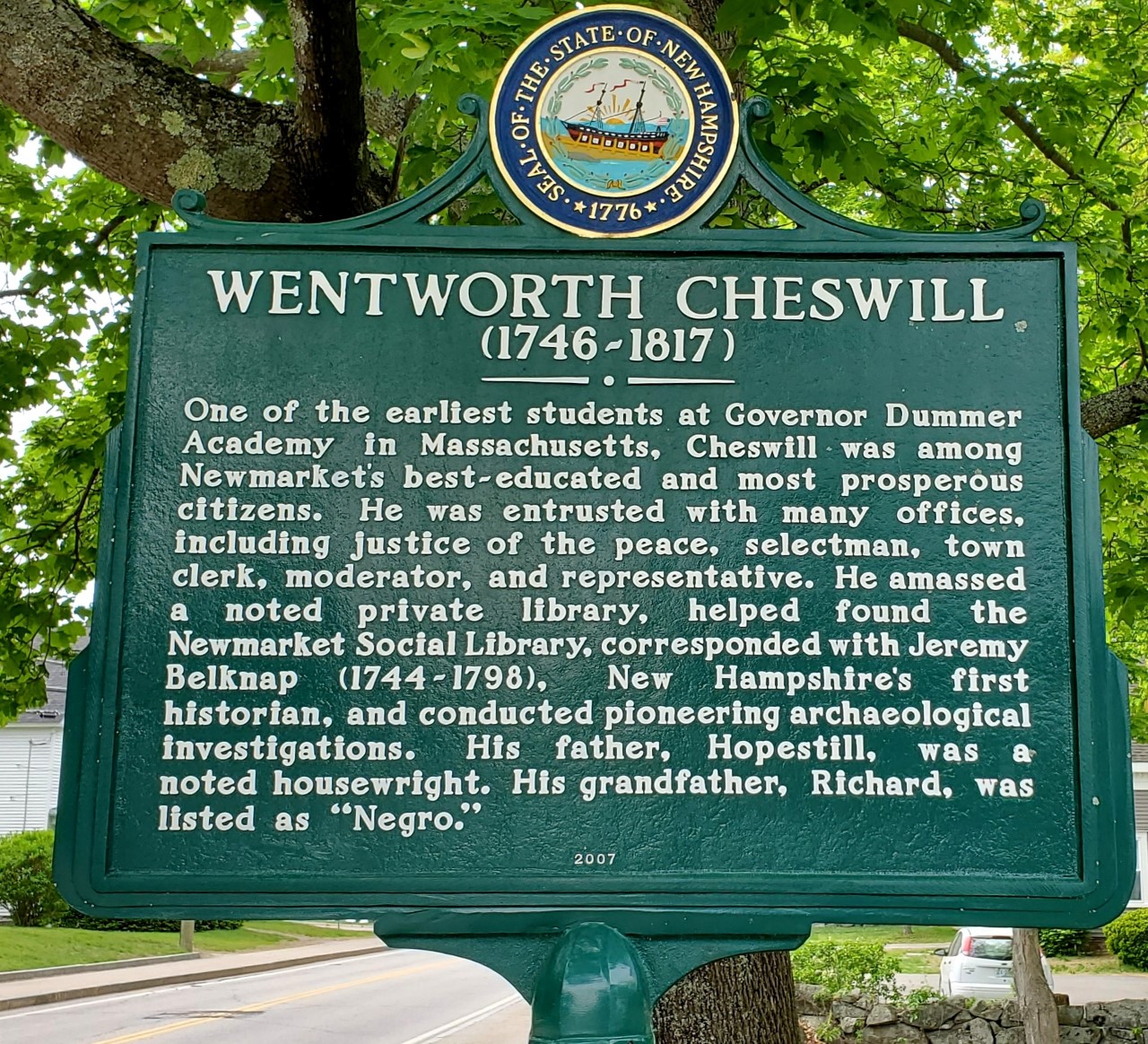 Newmarket Reflects on Legacy of Wentworth Cheswill