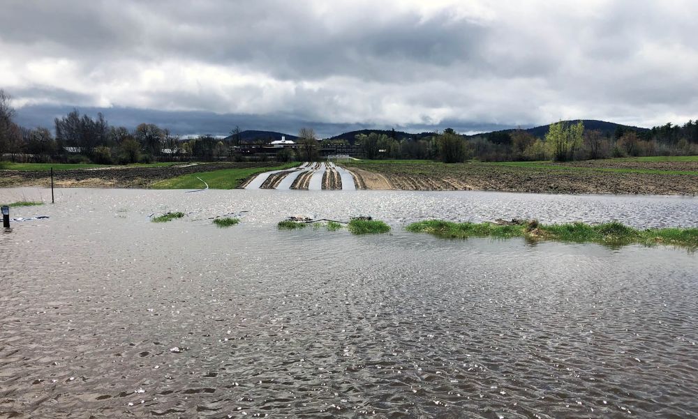 Flooded fields on a farm in Carroll County from a May 2023 flooding event