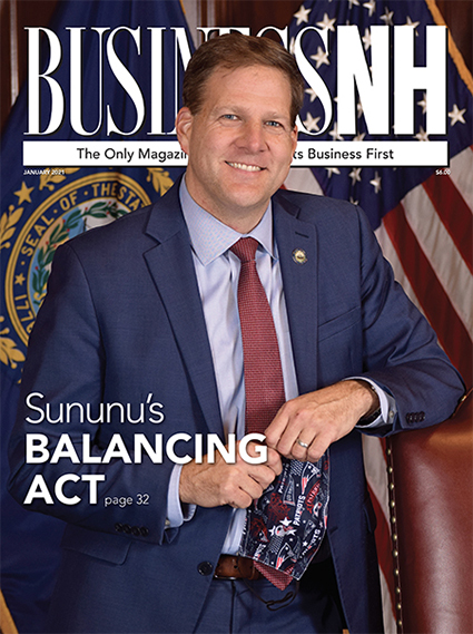 January 2021 cover of Business NH Magazine with Governor Sununu