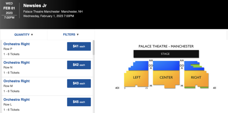 Fake Palace Theater website