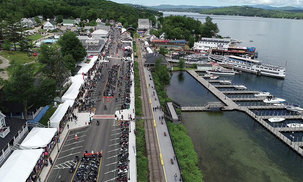 Aerial View of Weirs Beach in Laconia