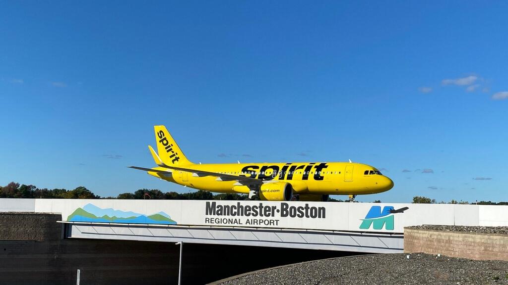 Spirit Airlines Lands at Manchester-Boston Regional Airport